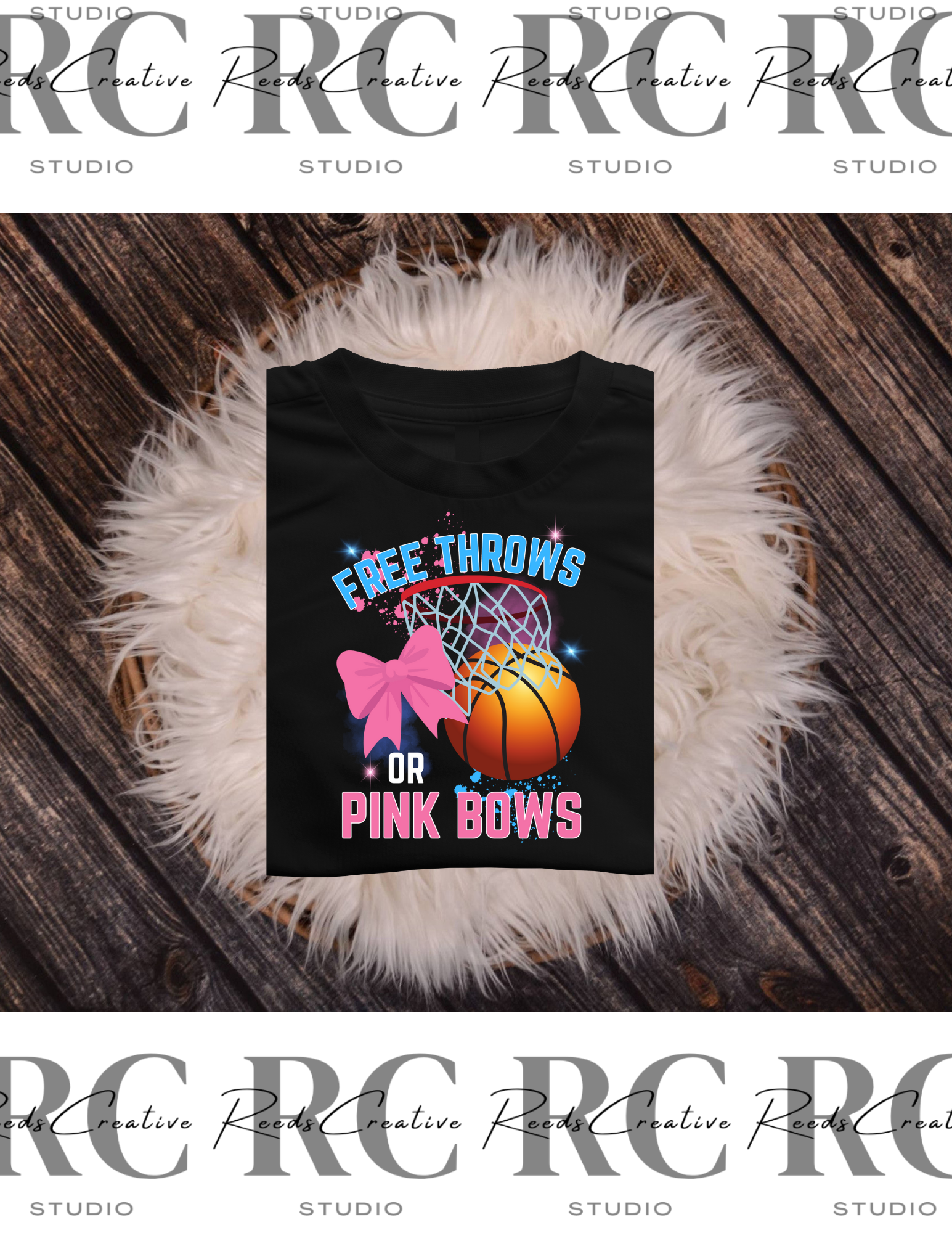 Free Throws or Pink Bows Gender Reveal png babyshower, basketball, pink bows, gender reveal